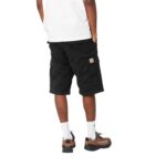 CARHARTT WIP REGULAR CARGO SHORT BLACK GARMENT DYED - Image 2