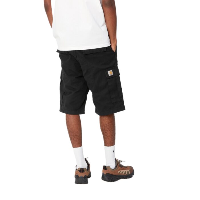 CARHARTT WIP REGULAR CARGO SHORT BLACK GARMENT DYED - Image 2