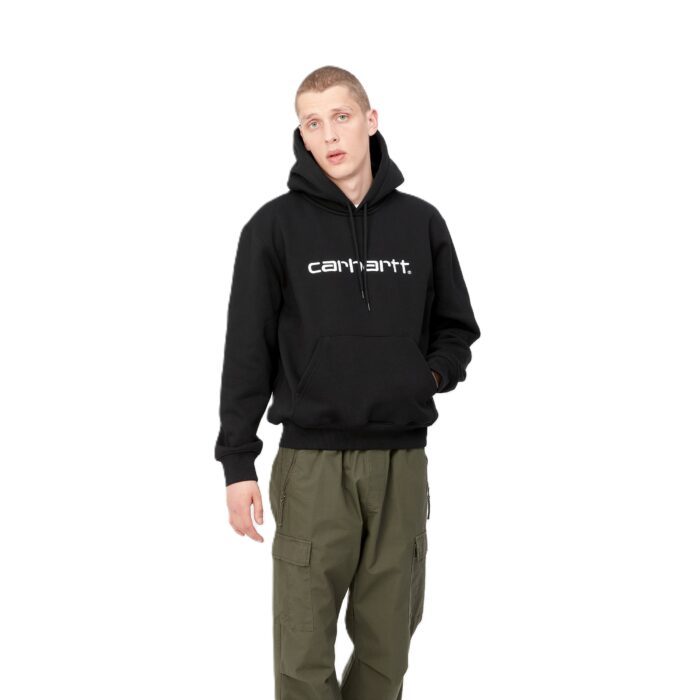 CARHARTT WIP CARHARTT HOODIE BLACK WHITE - Image 3