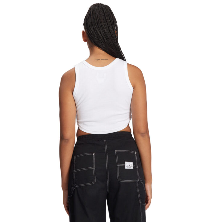 DC BOYFRIEND WOMEN CROP TANK WHITE - Image 5