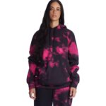 DC CLOUDIE HOODIE BLACK FUCHSIA HALFTONE SMOKE