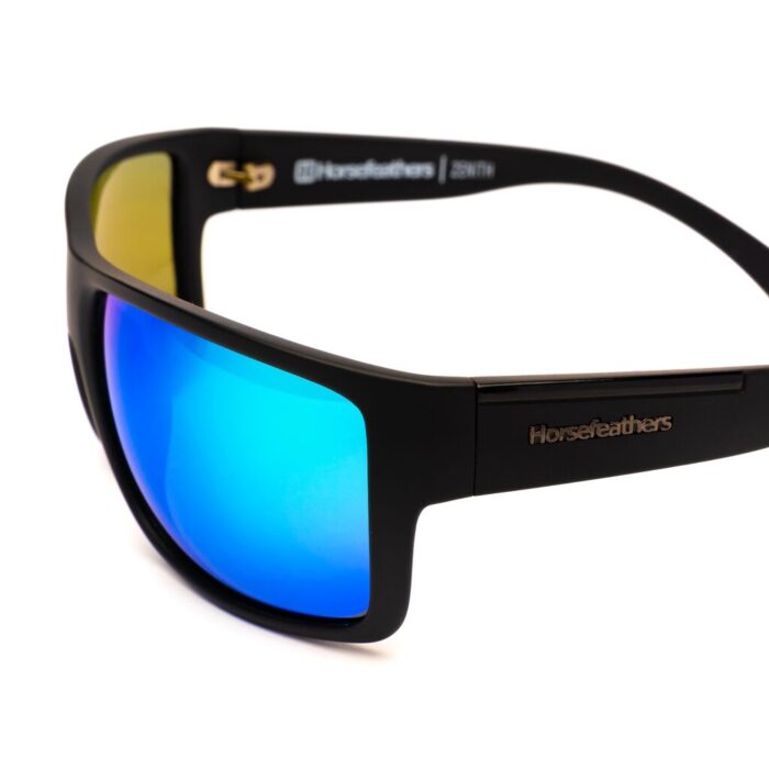 HORSEFEATHERS ZENITH SUNGLASSES MATTE BLACK FADE OUT MIRROR BLUE - Image 2