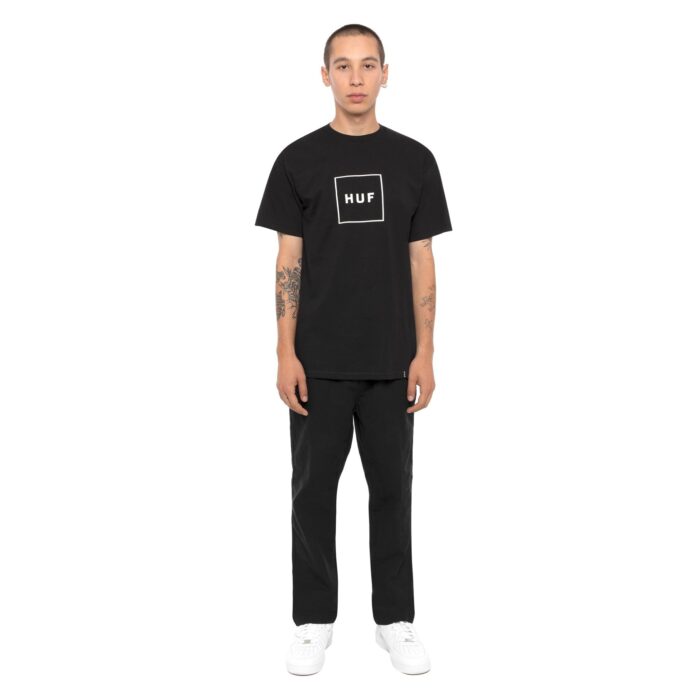 HUF ESSENTIALS BOX LOGO T-SHIRT BLACK - Image 5