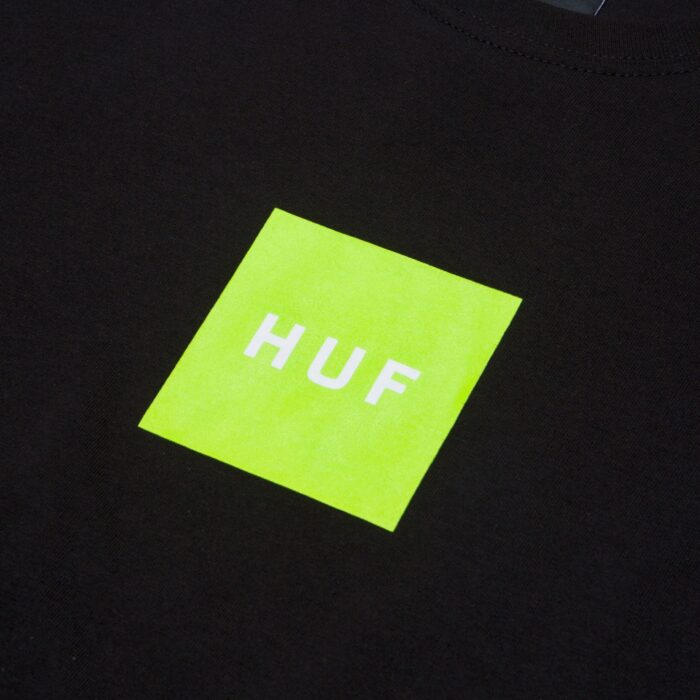 HUF ESSENTIALS BOX LOGO T-SHIRT BLACK - Image 2