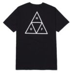 HUF ESSENTIALS TRIPLE TRIANGLE T-SHIRT BLACK - Image 2