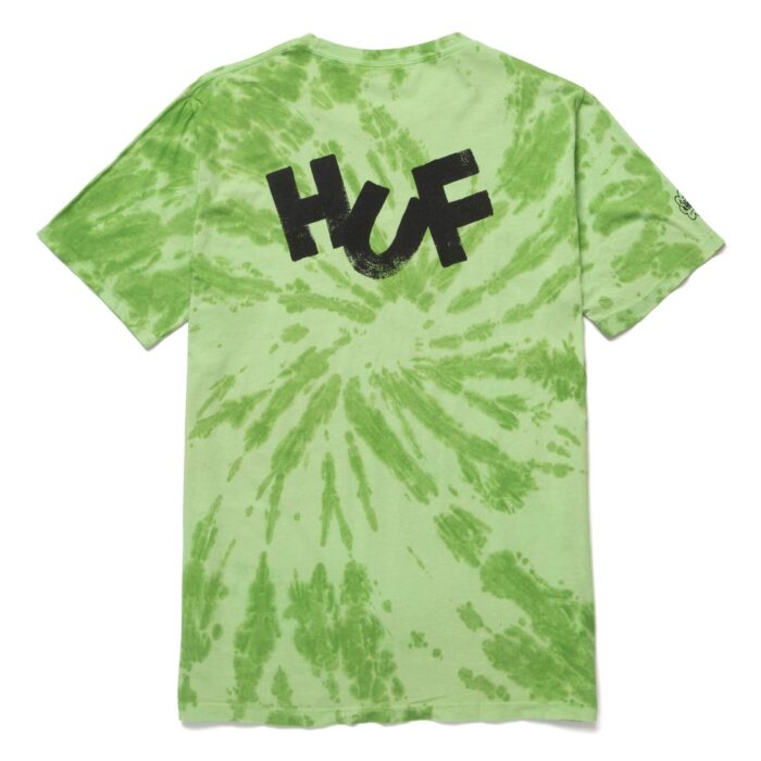 HUF HAZE BRUSH TIE DYE T-SHIRT LIME - Image 2
