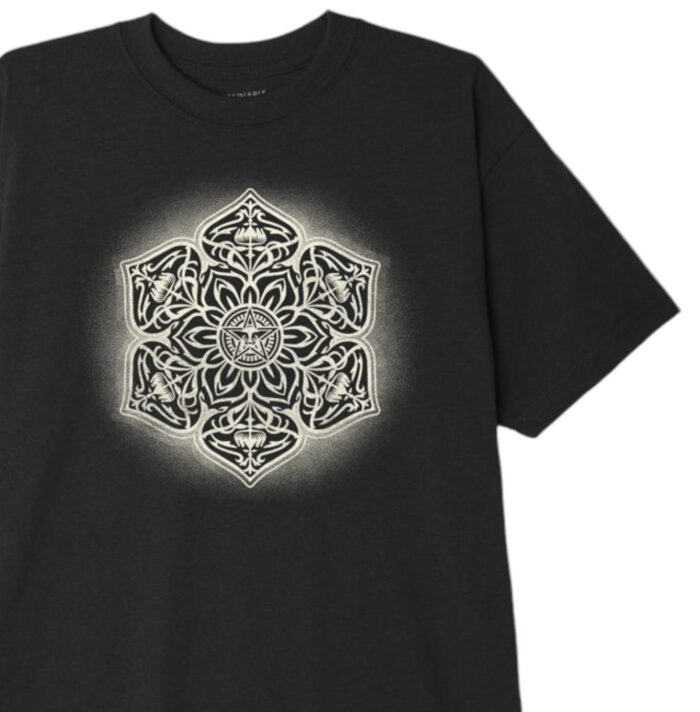 OBEY MANDALA SUSTAINABLE T-SHIRT BLACK - Image 3