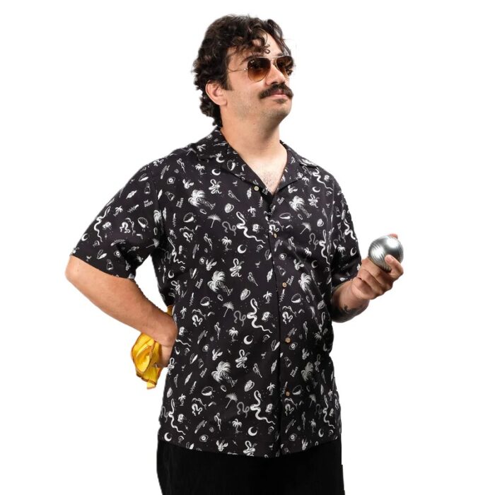 THE DUDES BITCH HAWAIIAN SHIRT BLACK - Image 2