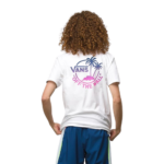 VANS CLASSIC MINI DUAL PALM T-SHIRT WHITE PINK GLO - Image 2