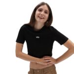 VANS FLYING V CROP CREW SPORT T-SHIRT BLACK