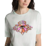VANS PSYCHEDELIC EYE PRINT CROP T-SHIRT CLEARLY AQUA - Image 3