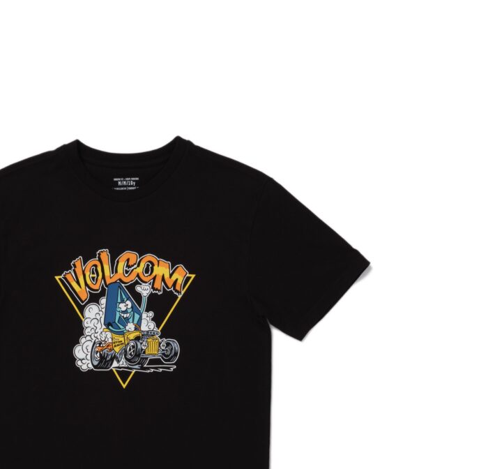 VOLCOM BOYS HOT RODDER T-SHIRT BLACK - Image 3