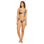 VOLCOM FOR THE TIDE CHEEKINI BIKINI BOTTOM BLACK COMBO