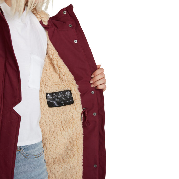 VOLCOM LESS IS MORE 5K PARKA JACKET BURGUNDY - Image 4