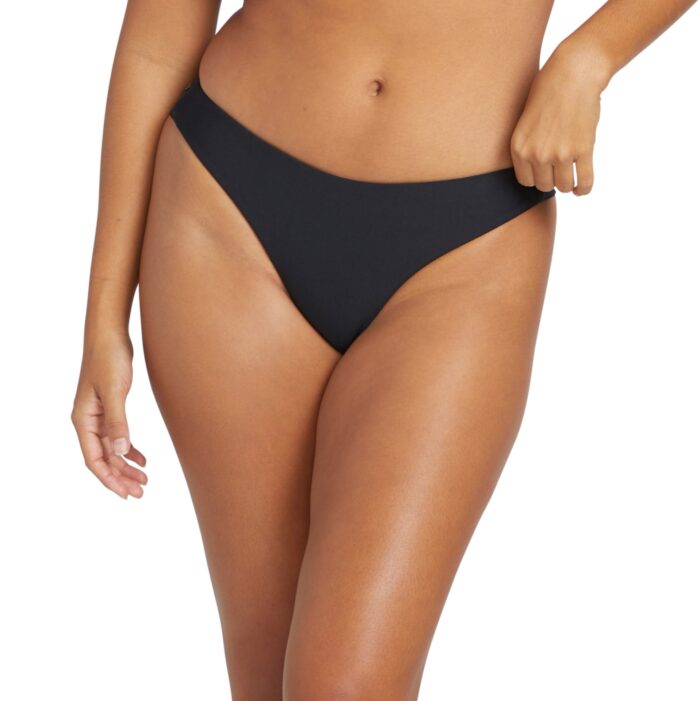 VOLCOM SIMPLY SEAMLESS CHEEKINI BIKINI BOTTOM BLACK - Image 2
