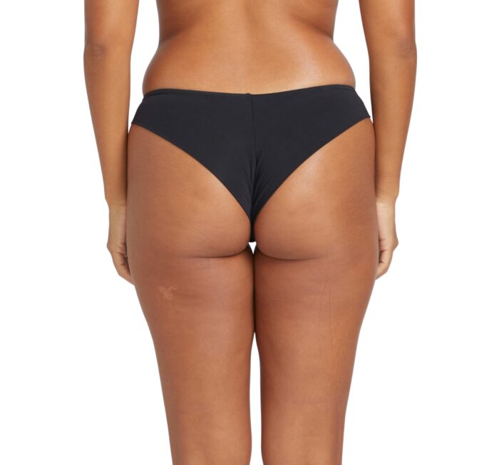 VOLCOM SIMPLY SEAMLESS CHEEKINI BIKINI BOTTOM BLACK - Image 3