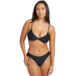 VOLCOM SIMPLY SEAMLESS VNECK BIKINI TOP BLACK