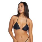 VOLCOM SIMPLY SOLID SLIDE BIKINI TOP BLACK
