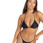 VOLCOM SIMPLY SOLID SLIDE BIKINI TOP BLACK - Image 2