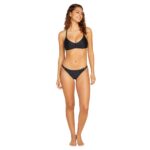 VOLCOM SIMPLY SOLID VNECK BIKINI TOP BLACK