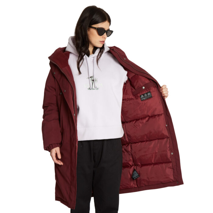 VOLCOM SLEEPI PUFF PARKA JACKET BURGUNDY - Image 4