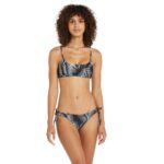 VOLCOM STAY OR LEAF SCOOP BIKINI TOP BLACK