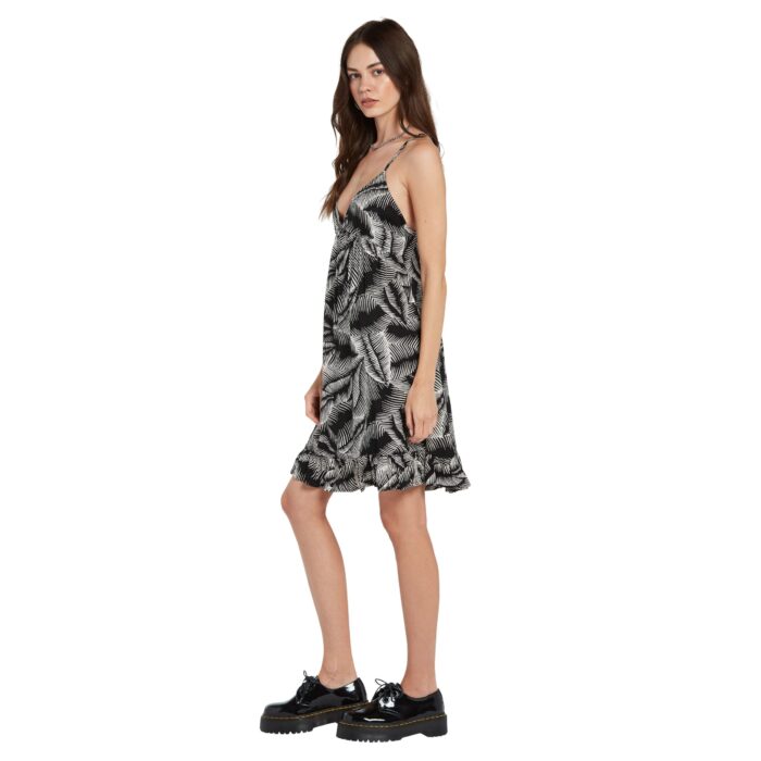 VOLCOM STAY PALM DRESS BLACK WHITE - Image 2