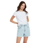 VOLCOM STONE STEP HIGH RISE SHORT THRIFTER BLUE LIGHT