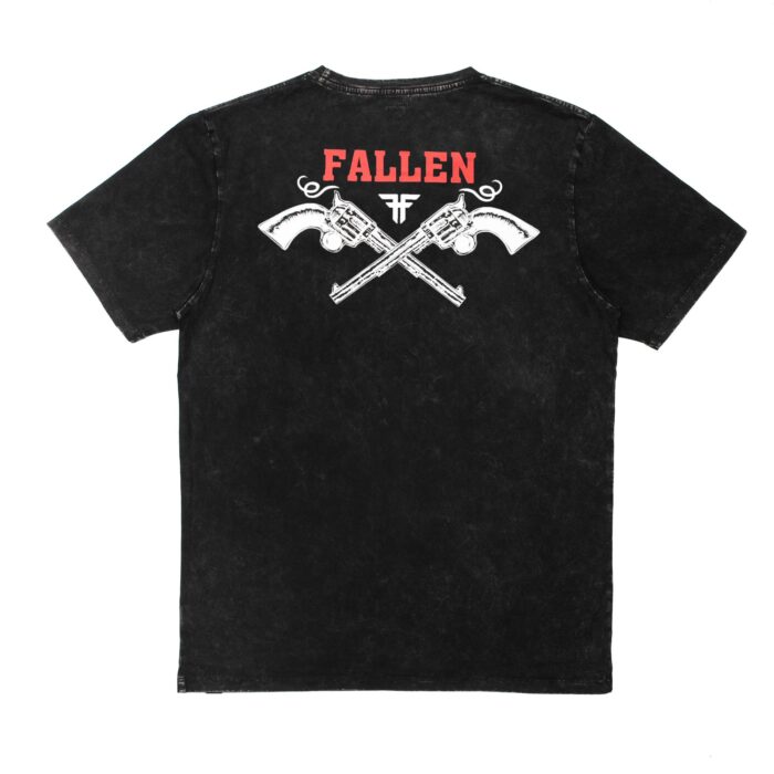 FALLEN REVOLVER T-SHIRT BLACK ENZYMATIC WASH WHITE - Image 2