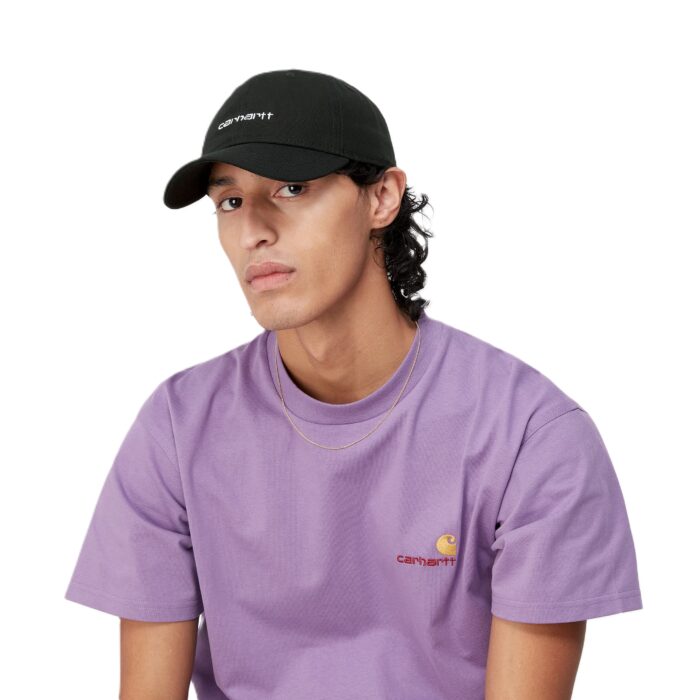 CARHARTT WIP CANVAS SCRIPT CAP BLACK WHITE - Image 3