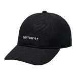 CARHARTT WIP CANVAS SCRIPT CAP BLACK WHITE