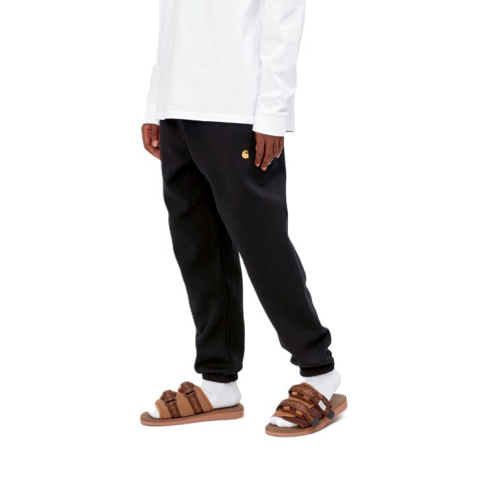 CARHARTT WIP CHASE SWEAT PANT BLACK GOLD - Image 3