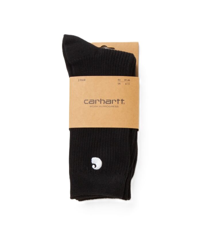 CARHARTT WIP MADISON 2 PACK SOCKS BLACK WHITE - Image 5