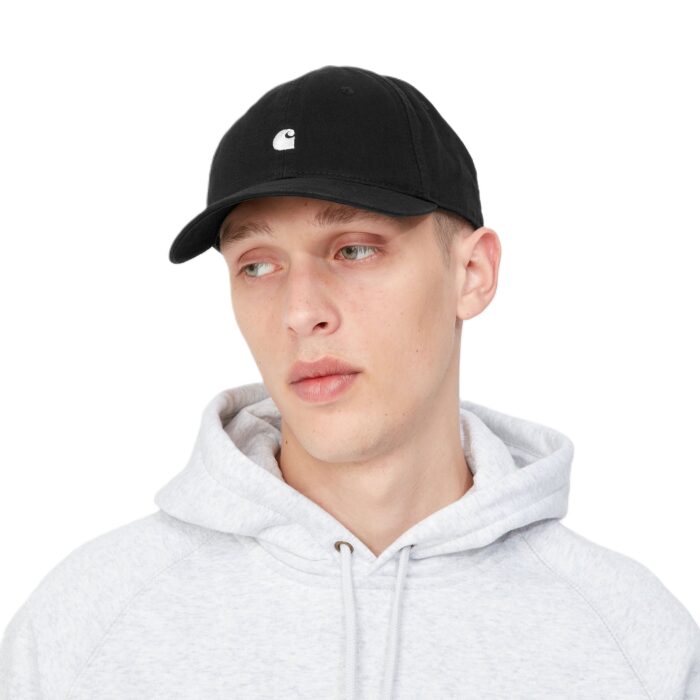 CARHARTT WIP MADISON LOGO CAP BLACK WHITE - Image 4