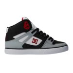 DC PURE HIGH TOP SHOES BLACK GREY RED