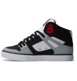 DC PURE HIGH TOP SHOES BLACK GREY RED - Image 2