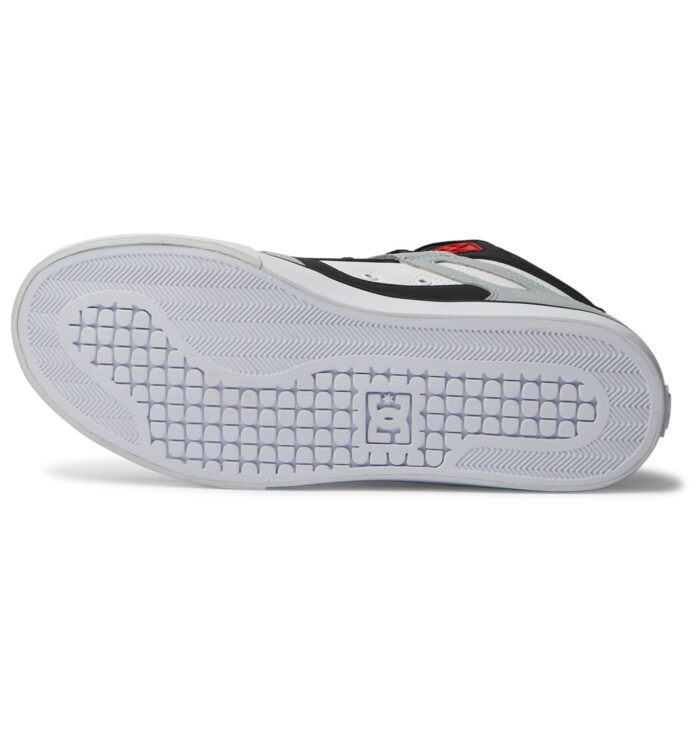DC PURE HIGH TOP SHOES BLACK GREY RED - Image 3