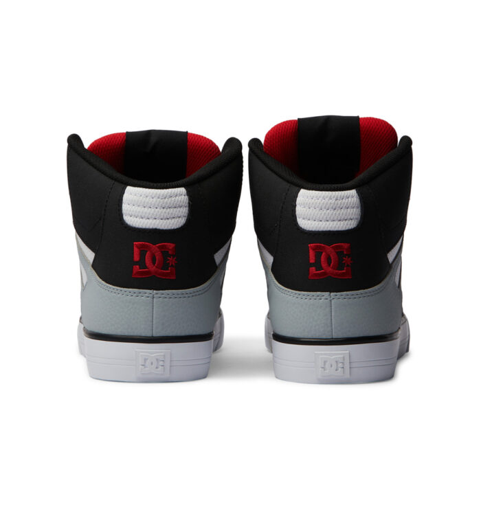 DC PURE HIGH TOP SHOES BLACK GREY RED - Image 7