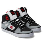 DC PURE HIGH TOP SHOES BLACK GREY RED - Image 8
