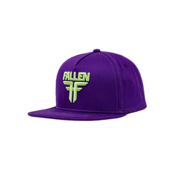 FALLEN INSIGNIA FLAT CAP PURPLE LIME - Image 3