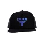 FALLEN INSIGNIA FLAT TRUCKER HAT BLACK BLUE DEGREE