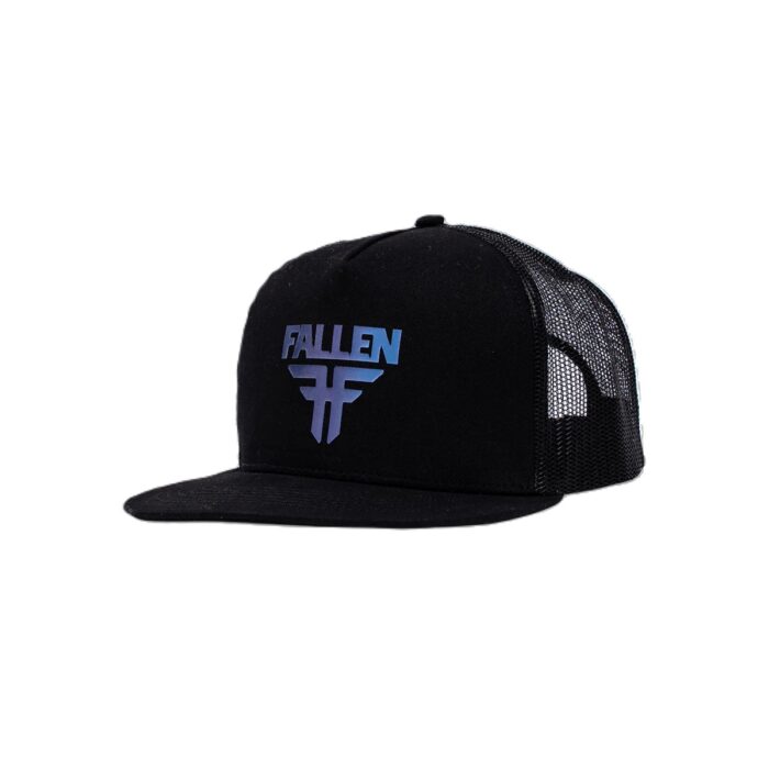 FALLEN INSIGNIA FLAT TRUCKER HAT BLACK BLUE DEGREE - Image 3