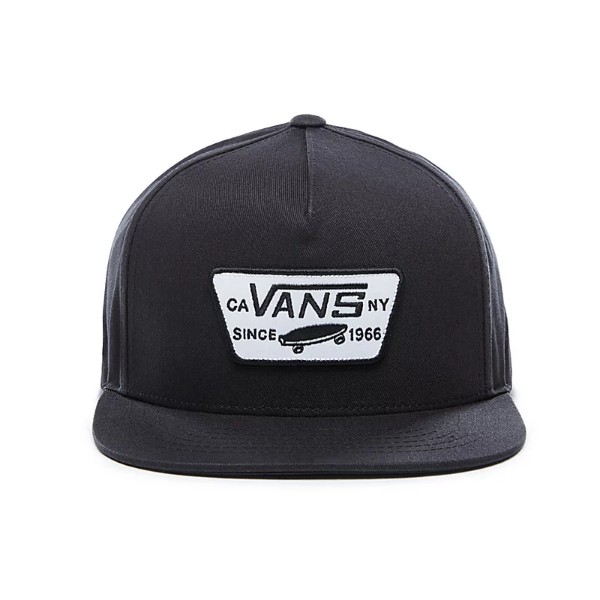 VANS-FULL-PATCH-SNAPBACK-HAT-BLACK-VN000QPU9RJ-3TEM-32E-1 VANS FULL PATCH SNAPBACK HAT BLACK - Image 1