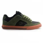 CIRCA 205 VULC SHOES SE BLACK MILITARY GREEN SUEDE RIPSTOP MESH