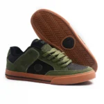 CIRCA 205 VULC SHOES SE BLACK MILITARY GREEN SUEDE RIPSTOP MESH - Image 4