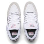 LAKAI X CHOCOLATE TELFORD LOW SHOES WHITE RED SUEDE - Image 2