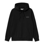 CARHARTT WIP SCRIPT EMBROIDERY SWEAT HOODIE BLACK WHITE