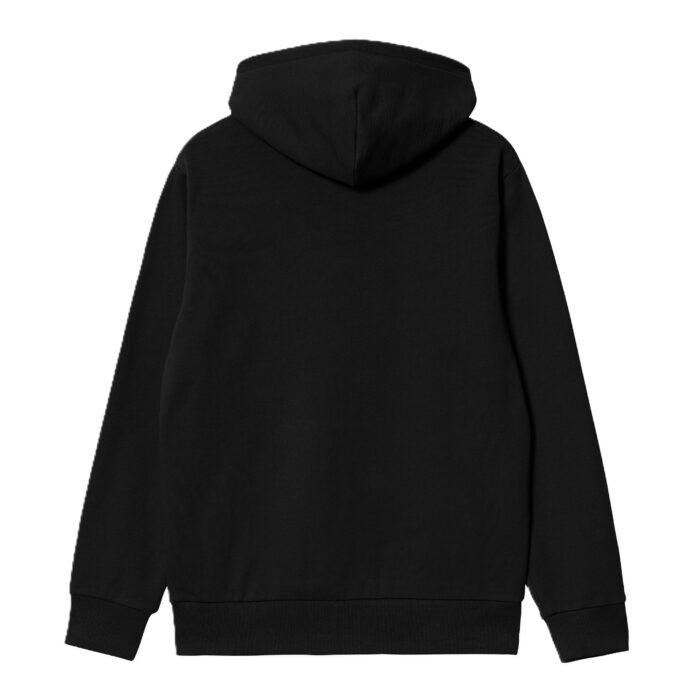 CARHARTT WIP SCRIPT EMBROIDERY SWEAT HOODIE BLACK WHITE - Image 2