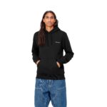 CARHARTT WIP SCRIPT EMBROIDERY SWEAT HOODIE BLACK WHITE - Image 3
