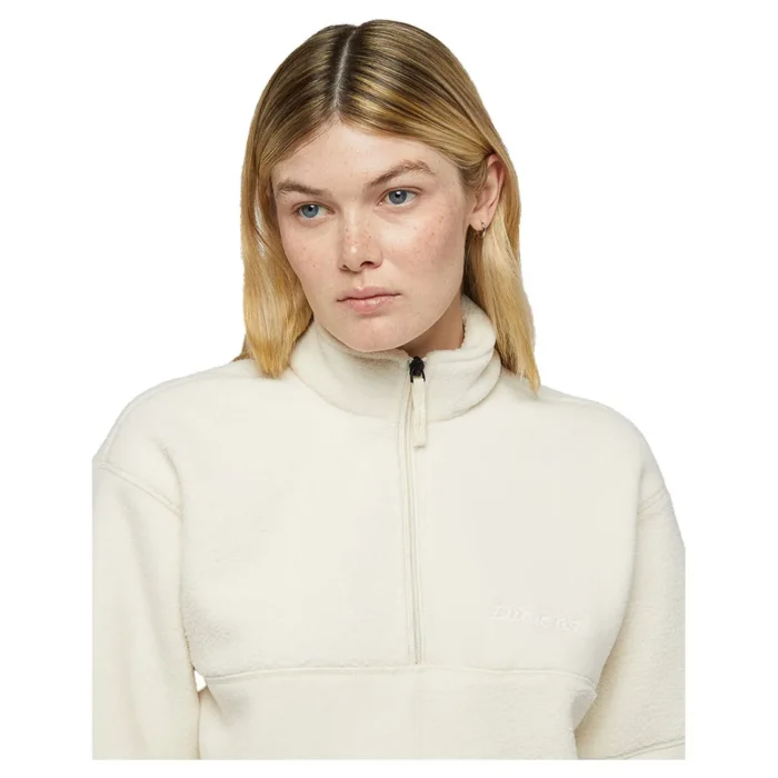 DICKIES PINESDALE WOMEN QUARTER ZIP FLEECE WHITECAP GREY - Image 3